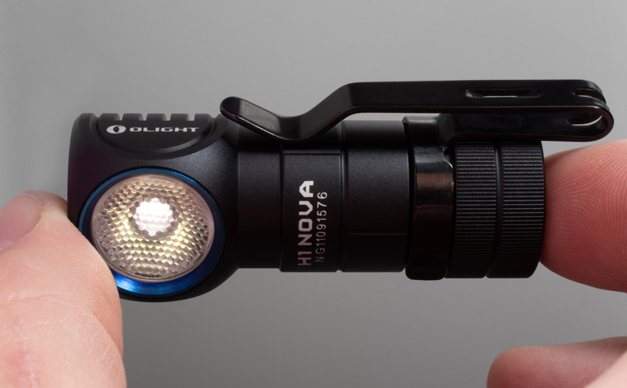 Olight H1 Nova Clip mounting locations